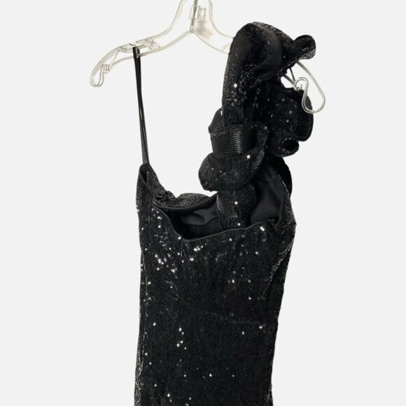 Mac Duggal Sequin Ruffled One-Shoulder Gown **READ FLAW** - Picture 9 of 12